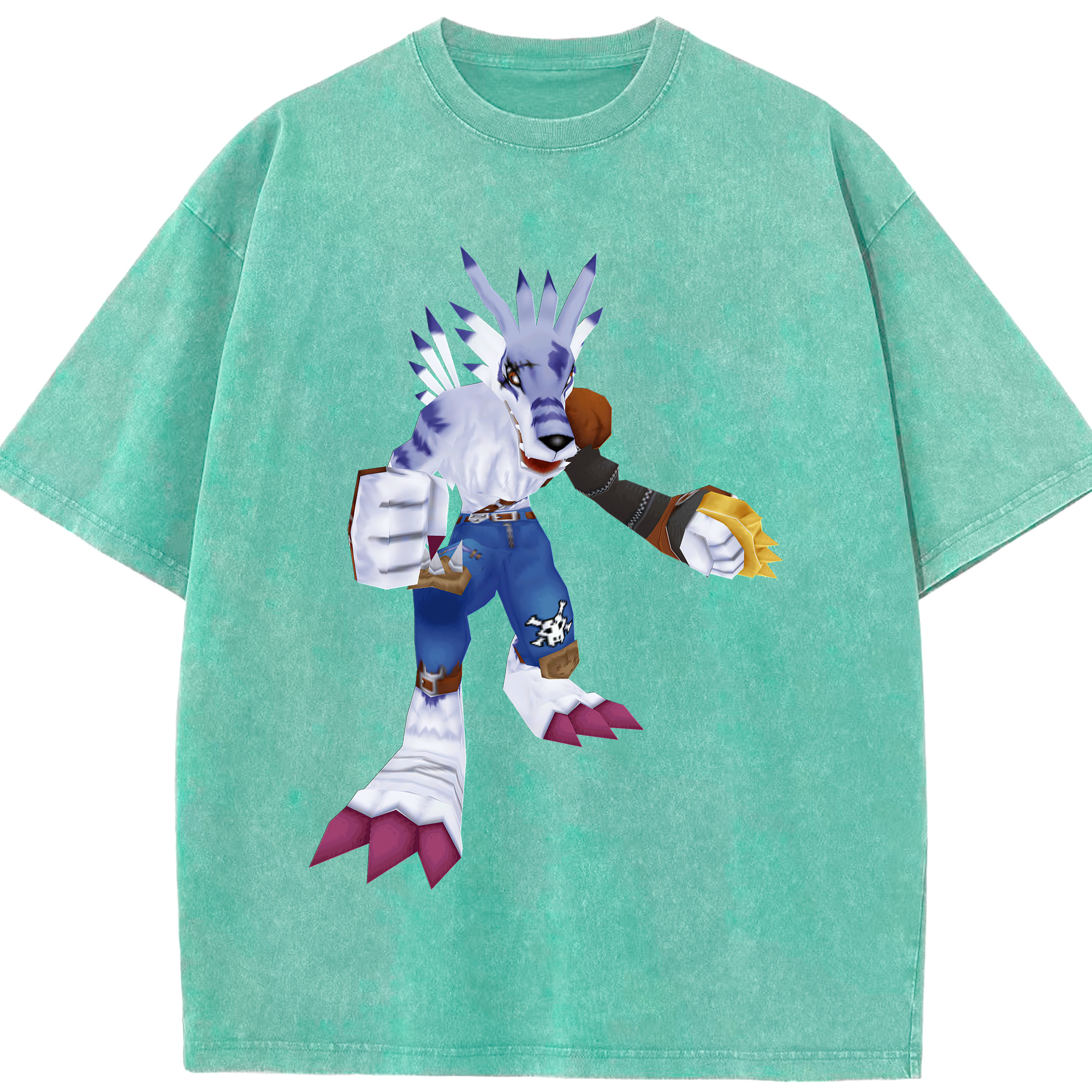 （画像用） Digimon デジタルモンスター/デジモン 綿100% ヴィンテージ風 半袖Tシャツ（フロントプリント）